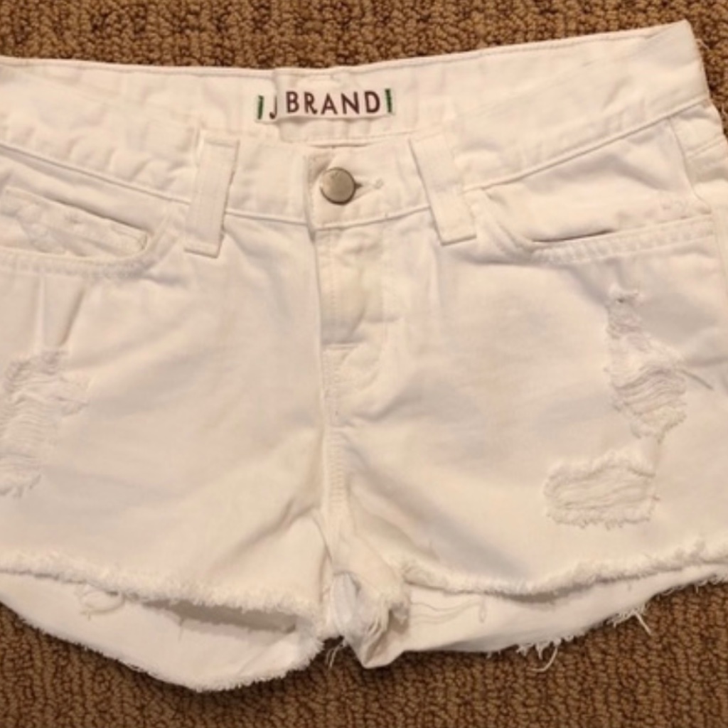 J Brand White Denim Shorts 25